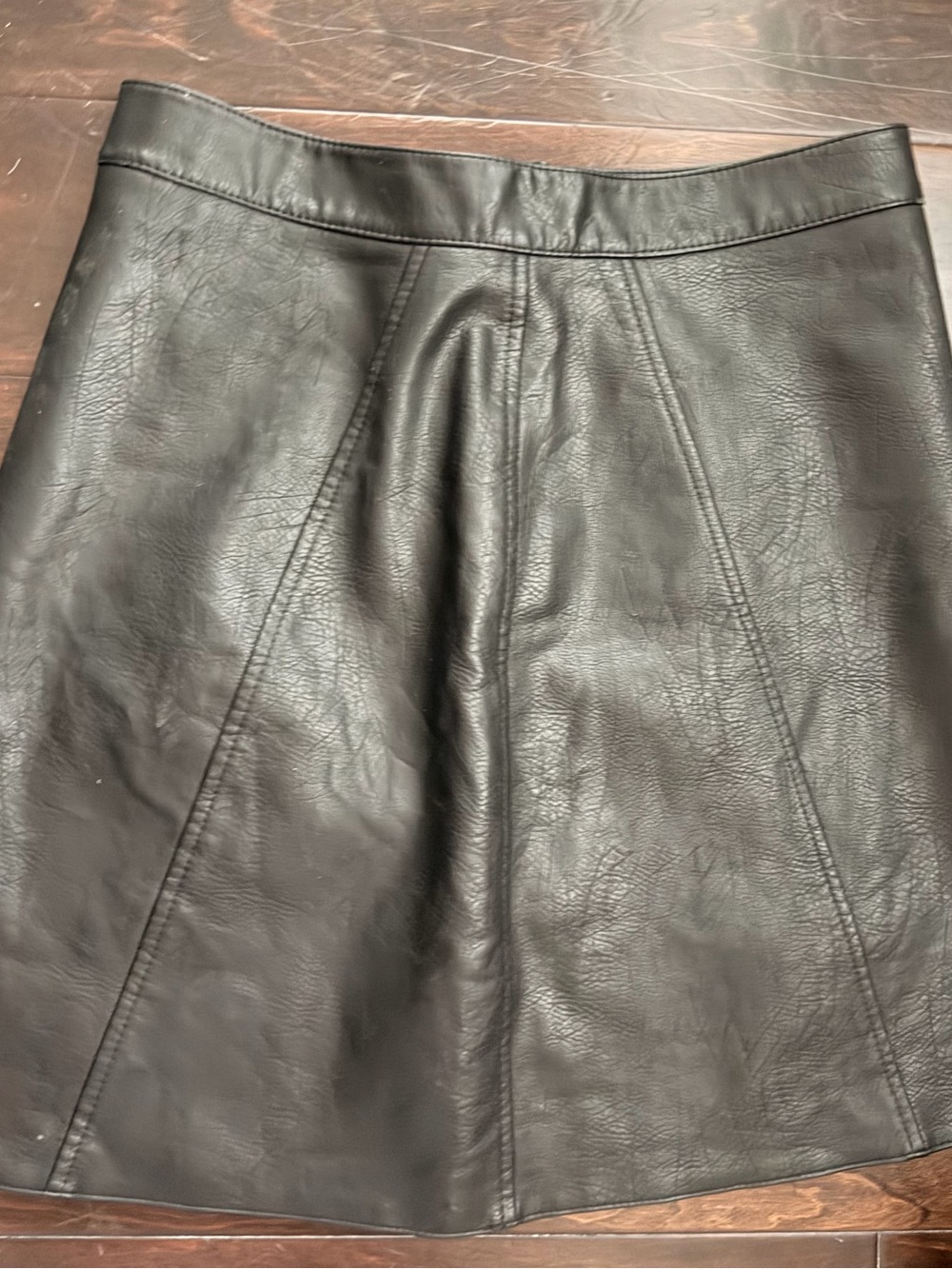 Zara Black Faux Leather Pencil Skirt